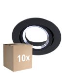 Mehrfachpackung 10x Noxion Einbau Spot Drome MR16 schwenkbar Schwarz | Ausschnitt 69mm - GU10 Sockel